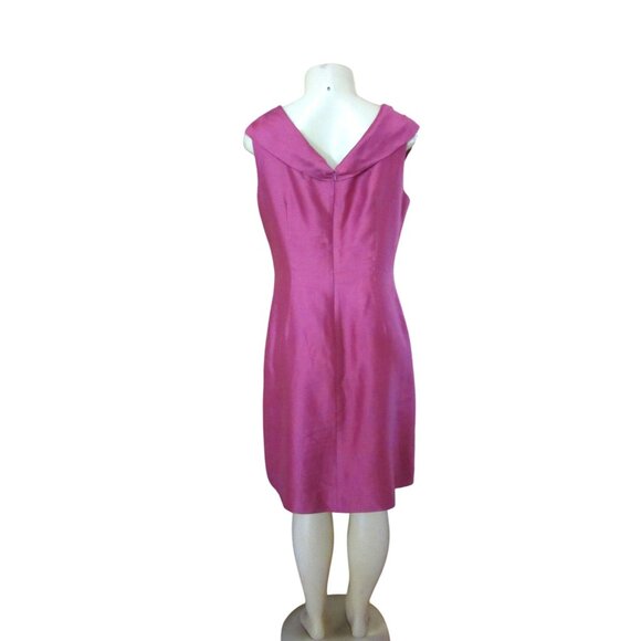 Vintage David Warren Pink Sleeveless Silk Blend Dress Sz 10P Elegant Cocktail At - Picture 4 of 6